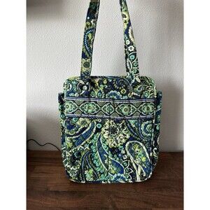 Vera Bradley Rhythm & Blues Essential Tote Blue & Green Shoulder Bag